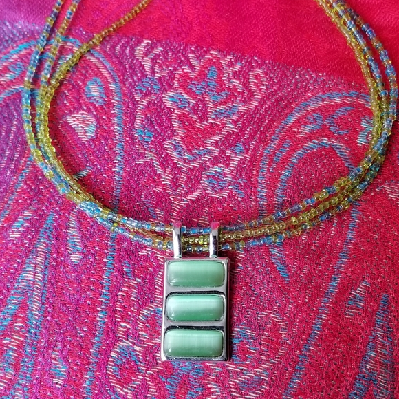 Lia Sophia Summer Sea necklace blue silver green - Picture 9 of 13